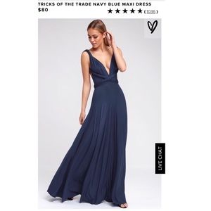 Lulu’s Tricks Of The Trade Navy Blue Maxi Dress
